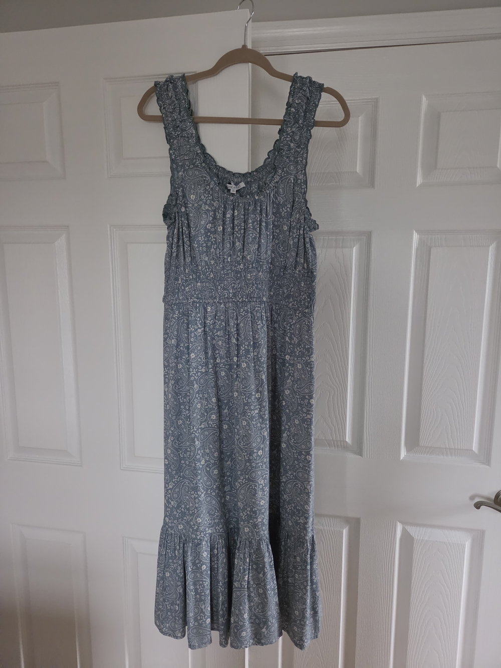 Patrons of Peace Light Blue Floral Midi Dress (size XL)